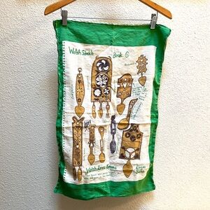 Welsh Spoon Designs.Vintage TeaTowel.27x17. Linen. Age Unknown. Rare. EUC.